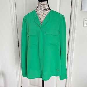Jones New York Green Long Sleeve Blouse